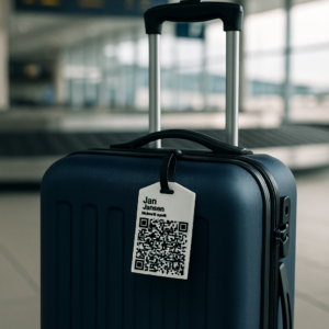 ✈️ SmartLuggage Tag – Gepersonaliseerd Bagagelabel met QR-code
