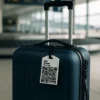 SmartLuggage Tag op zwarte koffer